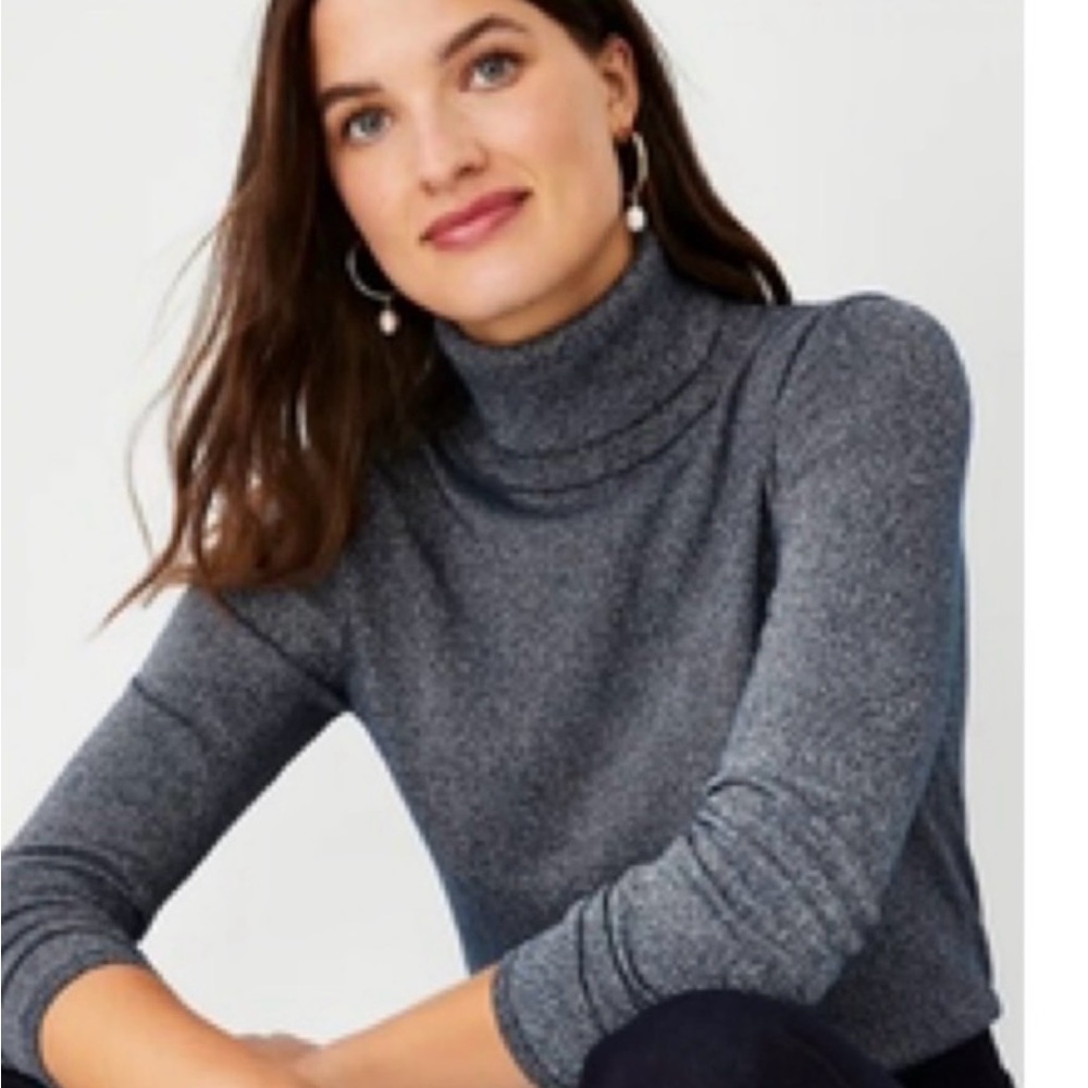 Ann Taylor Midnight Metallic turtleneck XS, NWT.